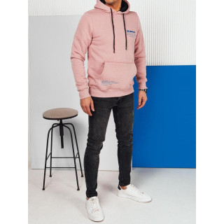 Rózsaszín férfi pamut pulóver