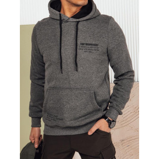 Sötétszürke férfi pamut pulóver mintával