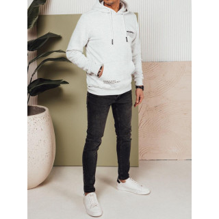 Világosszürke férfi pamut pulóver mintával