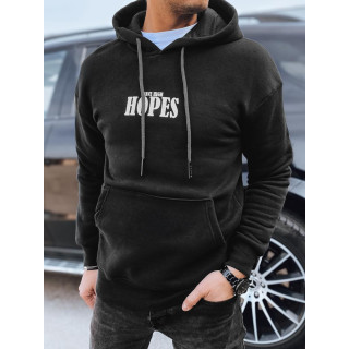 Fekete férfi pamut pulóver mintával