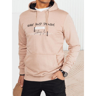 Bézs színű férfi pamut pulóver mintával