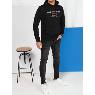 Férfi pulóver fekete színben mintával