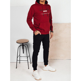 Bordó férfi pulóver mintával