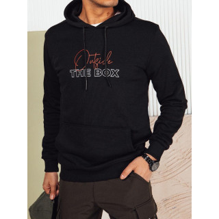 Fekete férfi pulóver mintával a hátán