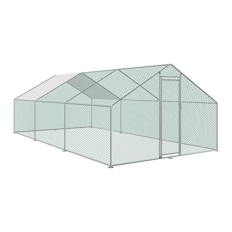 Fém ketrec/ madárház részleges fedéssel - 6x3x1,95 m