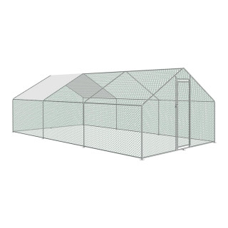 Fém ketrec/ madárház részleges fedéssel - 6x3x1,95 m