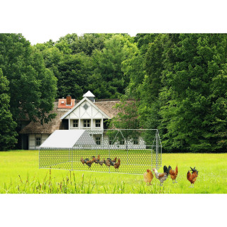 Fém ketrec/ madárház részleges fedéssel - 6x3x1,95 m