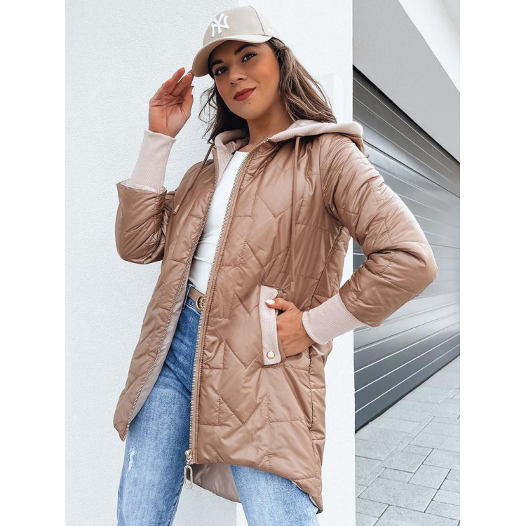 Női tavaszi kabát arany színben