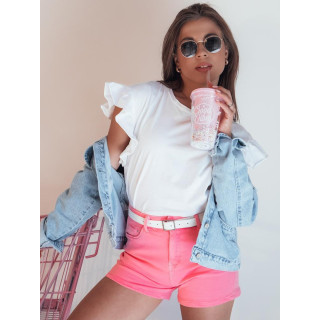 Rózsaszin női farmer rövidnadrág