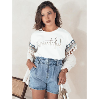 Világoskék női farmer rövidnadrág