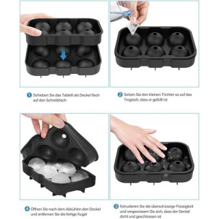 Szilikon jégkocka formák - 6 nagy golyó