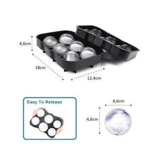 Szilikon jégkocka formák - 6 nagy golyó
