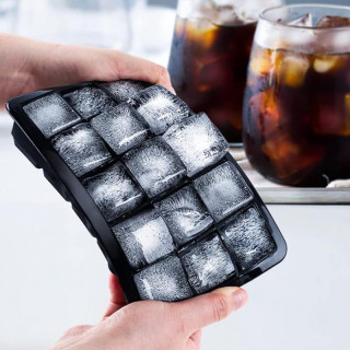 Fekete szilikon jégkocka forma - 15 kocka