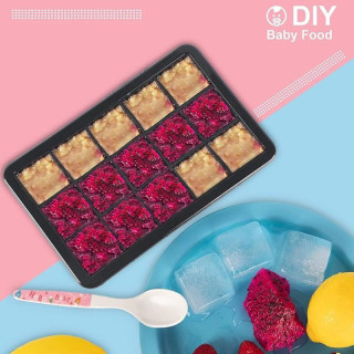 Fekete szilikon jégkocka forma - 15 kocka