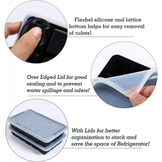 Fekete szilikon jégkocka forma - 15 kocka