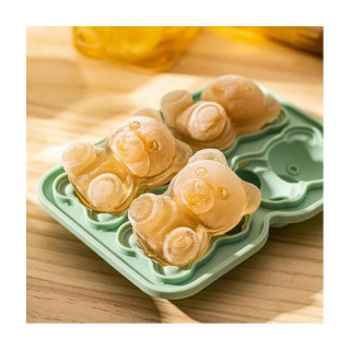 Szilikon rózsaszín jégkockaforma - 4 medve