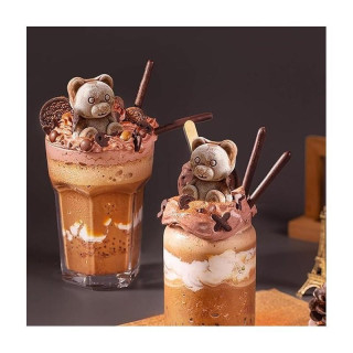 Szilikon rózsaszín jégkockaforma - 4 medve