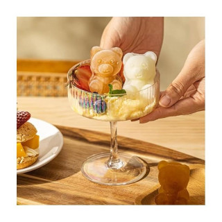 Szilikon rózsaszín jégkockaforma - 4 medve