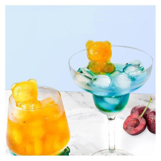 Szilikon rózsaszín jégkockaforma - 4 medve