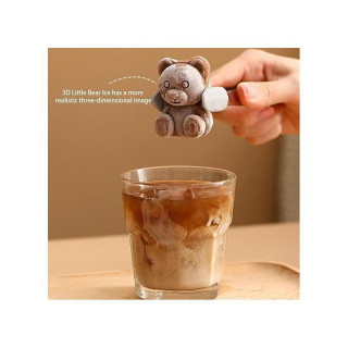 Szilikon rózsaszín jégkockaforma - 4 medve