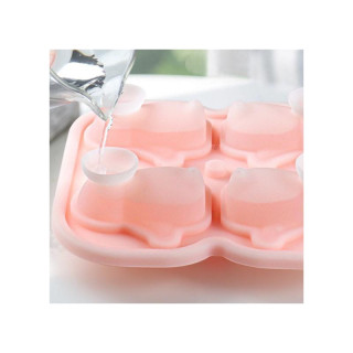 Rózsaszín szilikon jégkocka forma - 4 pingvin