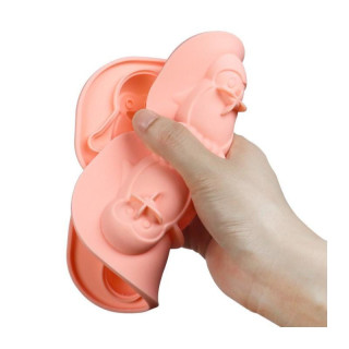 Rózsaszín szilikon jégkocka forma - 4 pingvin