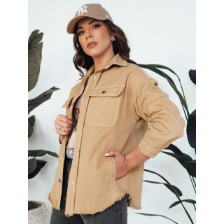 Női farmer dzseki bézs színben