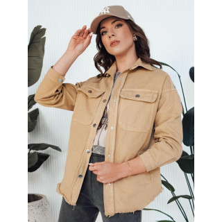 Női farmer dzseki bézs színben