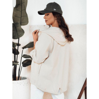 Bő, világos bézs színű női kabát