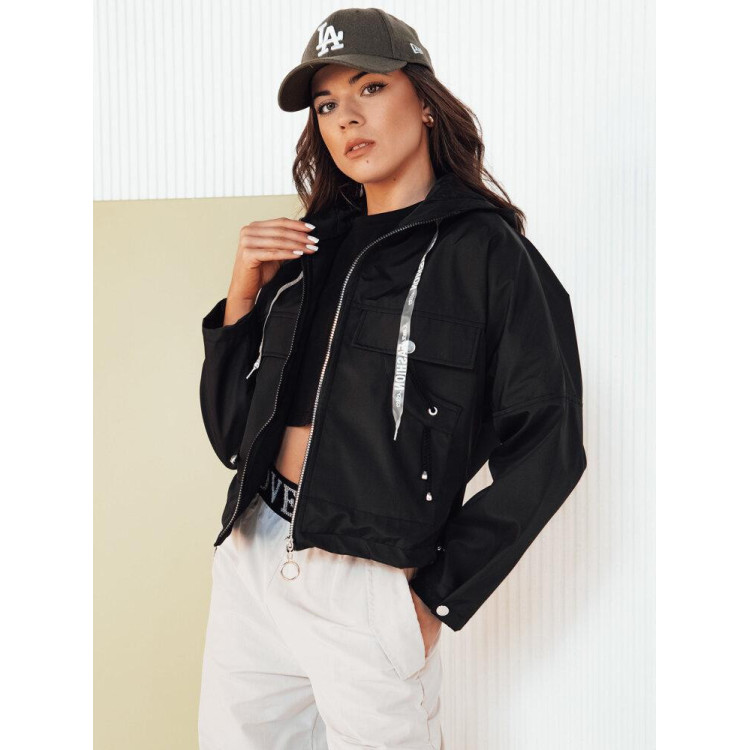 Női fekete átmeneti kabát