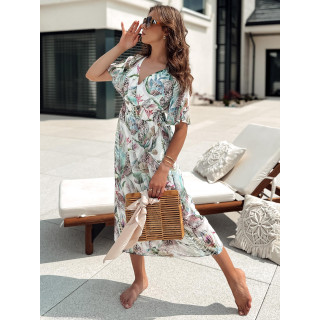 Fehér midi ruha mintával