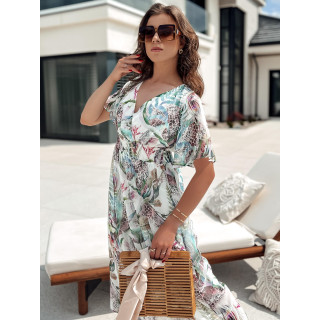 Fehér midi ruha mintával