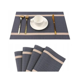 Sötétkék téglalap alakú asztali szőnyeg