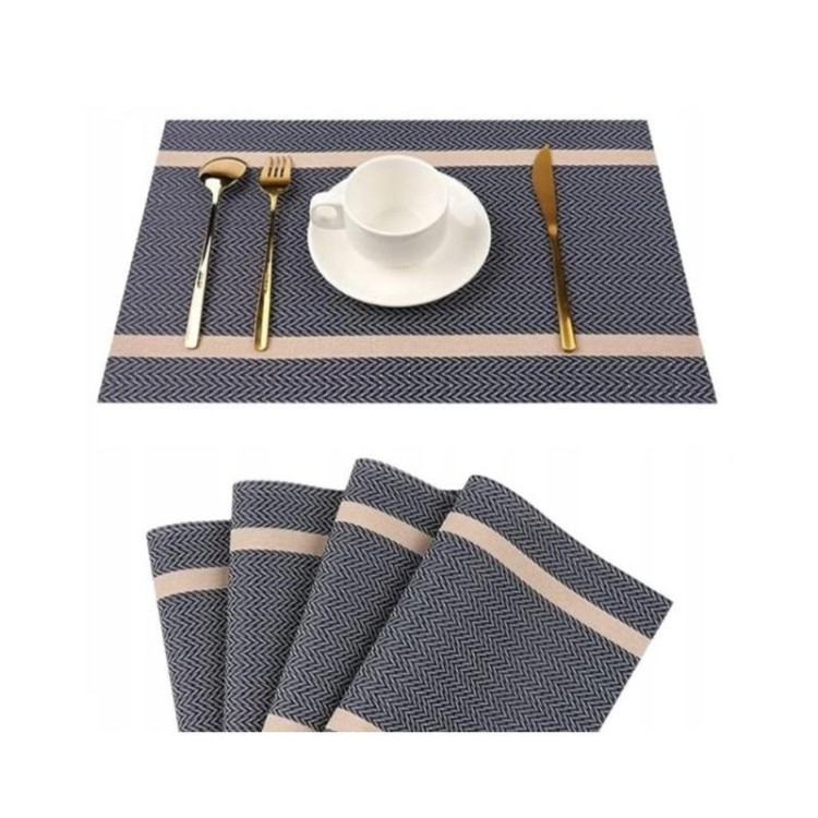 Sötétkék téglalap alakú asztali szőnyeg