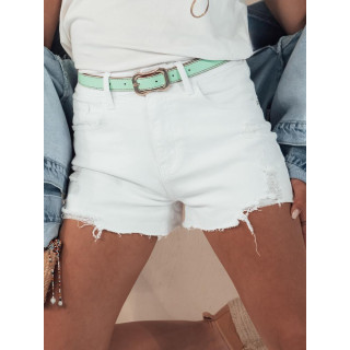 Női farmer rövidnadrág fehér színben