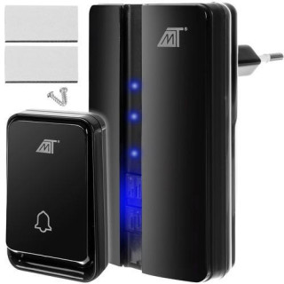 Fekete vízálló vezeték nélküli csengő