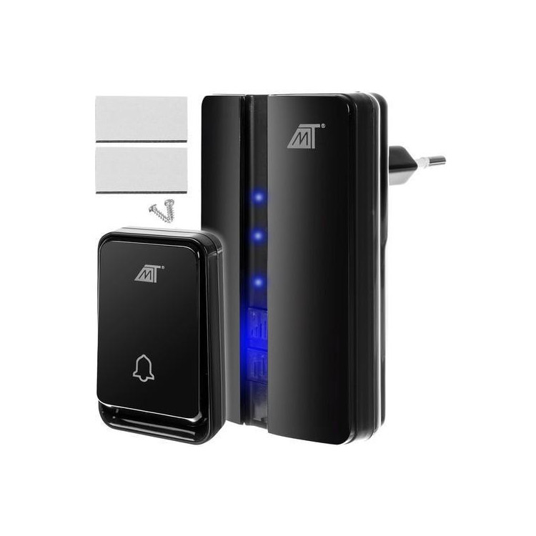 Fekete vízálló vezeték nélküli csengő