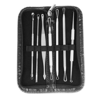 Mitesszer eltávolító kanalak - 7 darabos készlet