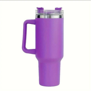 Lila termosz bögre szívószállal 1l