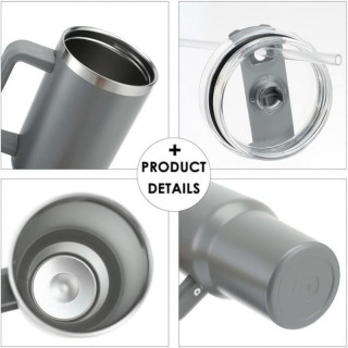 Lila termosz bögre szívószállal 1l