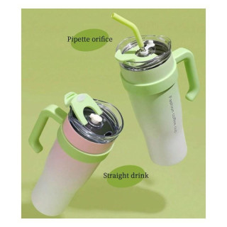 Nagy türkiz termosz bögre fogantyúval és szívószállal 1,2 l