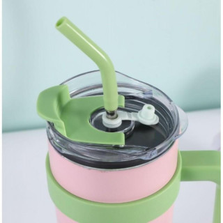 Nagy türkiz termosz bögre fogantyúval és szívószállal 1,2 l