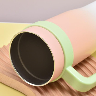 Nagy türkiz termosz bögre fogantyúval és szívószállal 1,2 l