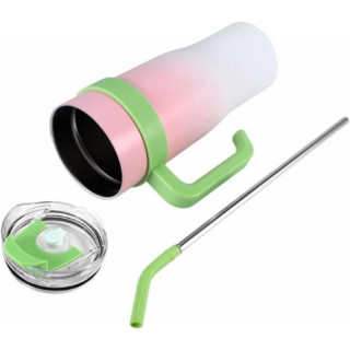 Nagy türkiz termosz bögre fogantyúval és szívószállal 1,2 l