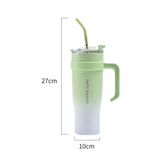 Nagy türkiz termosz bögre fogantyúval és szívószállal 1,2 l