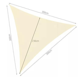 Vízálló bézs árnyalatú vitorla - 3x3x3 m