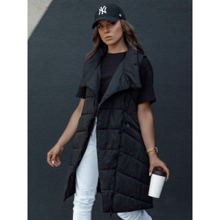 Fekete hosszú női mellény