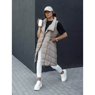 Női hosszú bézs mellény