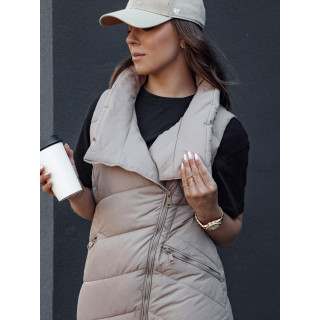 Női hosszú bézs mellény