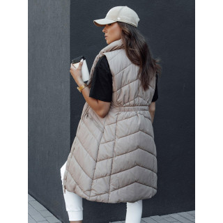 Női hosszú bézs mellény